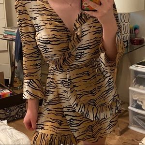Urban Outfitters Tiger Print Wrap Dress 🐯